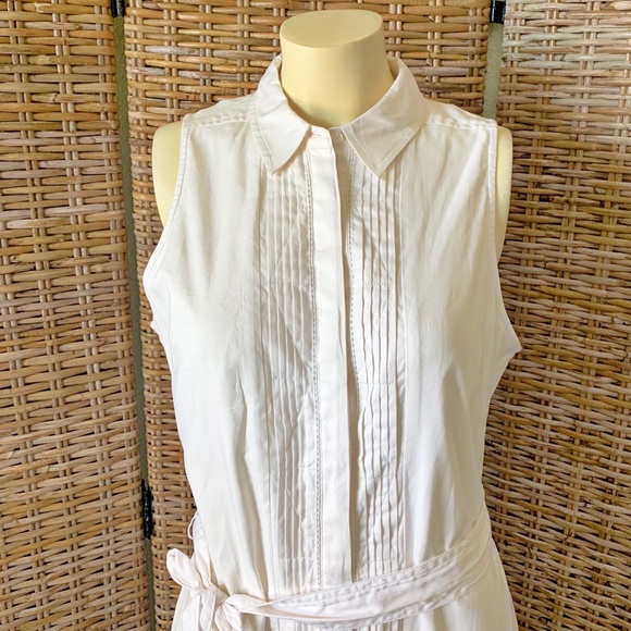 Banana Republic Button Down White Oxford Shirt Dress Size 10 - Picture 3 of 10